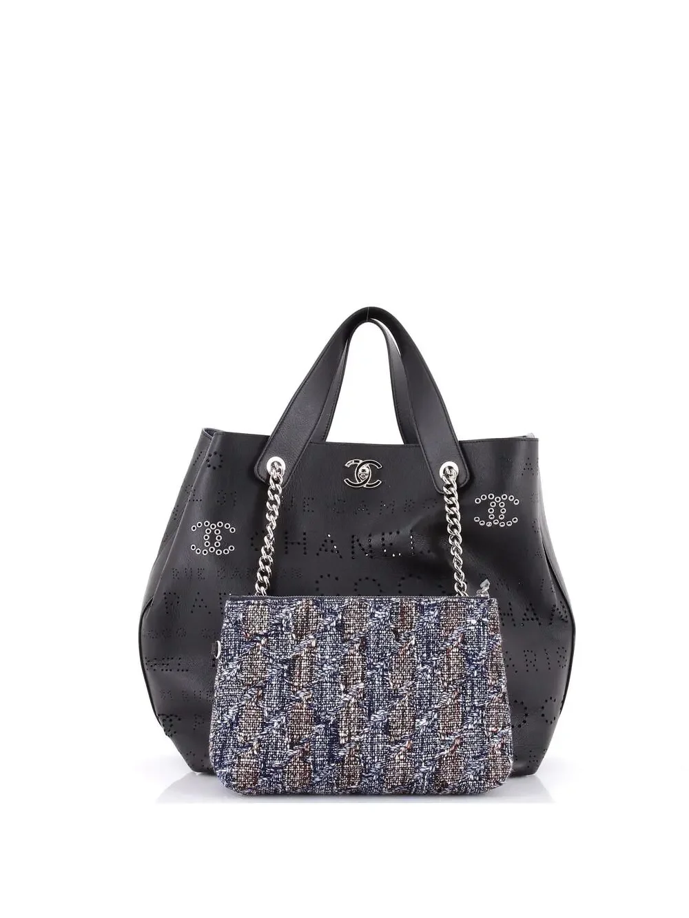 Chanel Logo Eyelets Shopping Tote #343757C38B